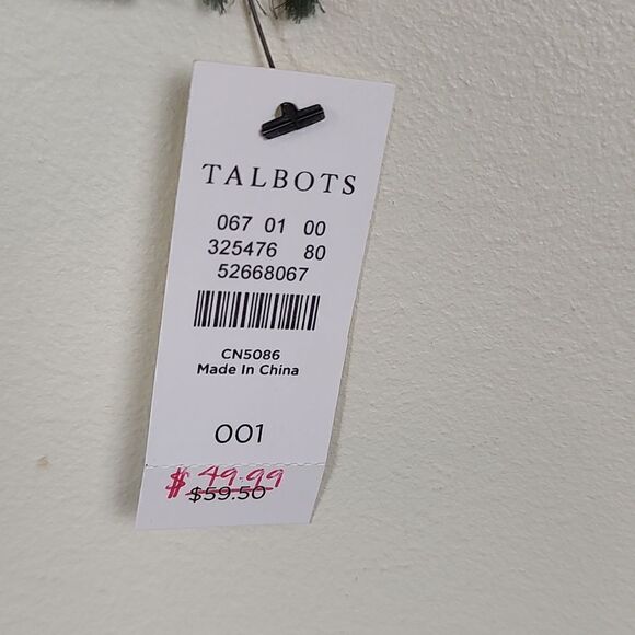 Talbot's Pink Check Floral Oblong Scarf Wrap NWT - Picture 3 of 10